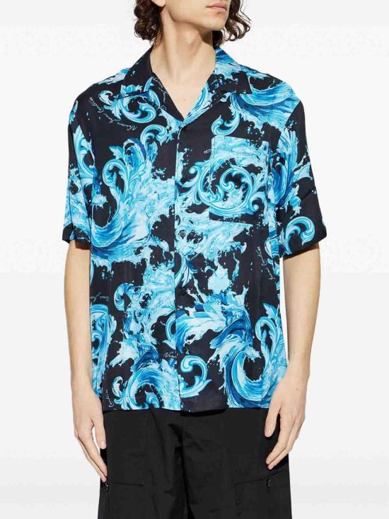 26SS 베르사체 반팔 셔츠 80GAL2B0NS757R76 Blue - VERSACE