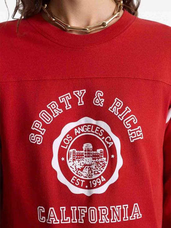 26SS 스포티앤리치 반팔 티셔츠 TO02264508RERUBWH Red - SPORTY & RICH