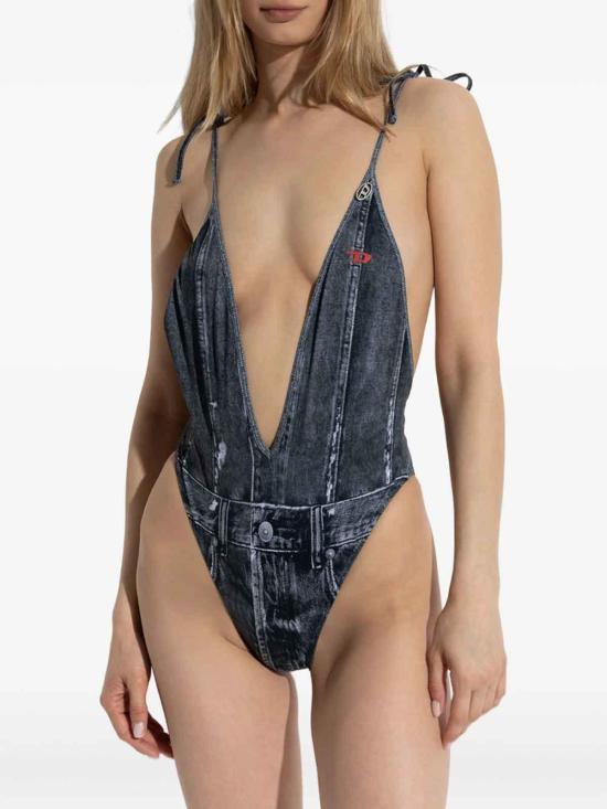 26SS 디젤 킨스리 데님 프린트 스윔수트 0BNCWA18751E6866 Blue - DIESEL