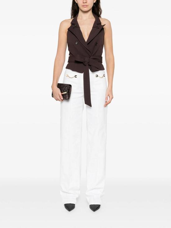 26SS 엘리자베타프랜치 스트레이트 팬츠 PJ25D61E2360 White - ELISABETTA FRANCHI