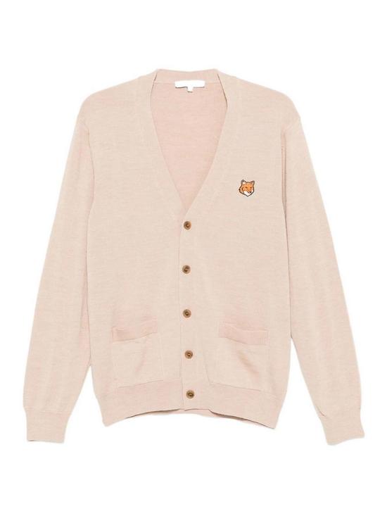 26SS 메종키츠네 폭스 헤드 메리노 레귤러 가디건 PM00501KT1181ROAST Beige
