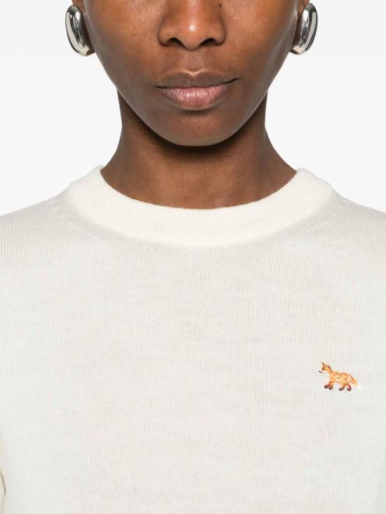 26SS 메종키츠네 베이비 폭스 메리노 레귤러 점퍼 PW00801KT1181PUECR Light Beige - MAISON KITSUNE