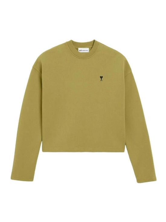 26SS 아미 스몰 하트 로고 코튼 플리스 스웨트셔츠 FSW766730A035 Green