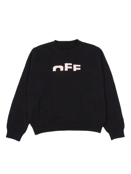  [키즈] 오프화이트 풀오버 타입 로고 니트 크루넥 스웨트셔츠 (블랙) - OFF WHITE