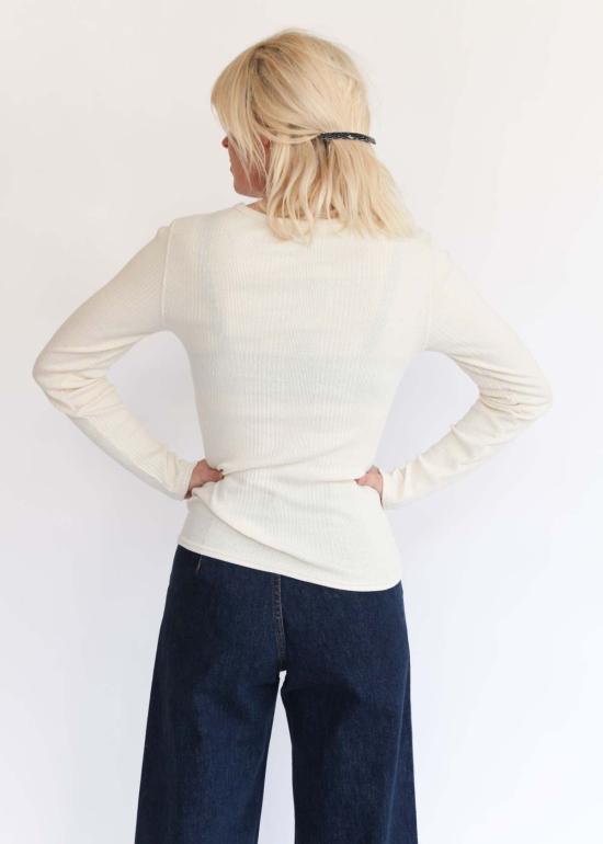  이치 앤티퀴트 스웨터 Ichi Antiquites 리브 풀오버 내추럴 - ICHI ANTIQUITES