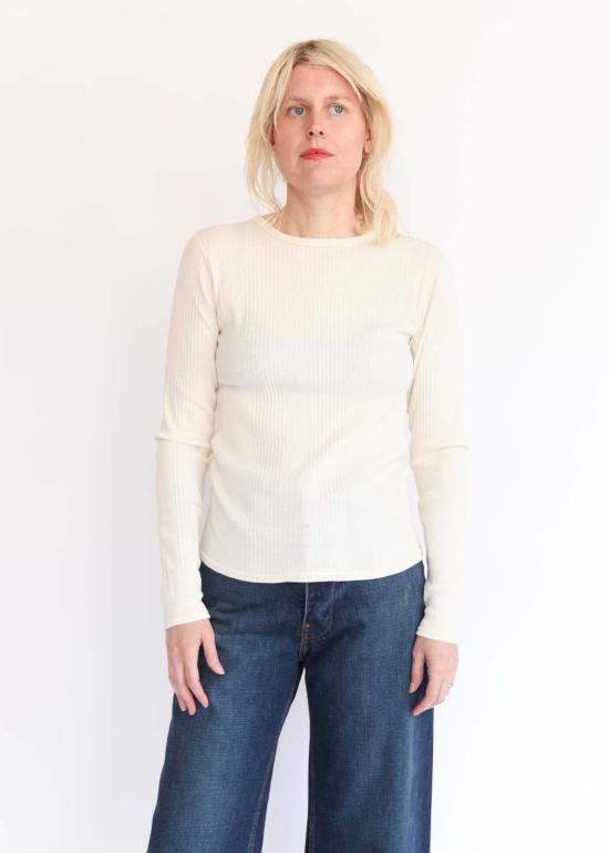  이치 앤티퀴트 스웨터 Ichi Antiquites 리브 풀오버 내추럴