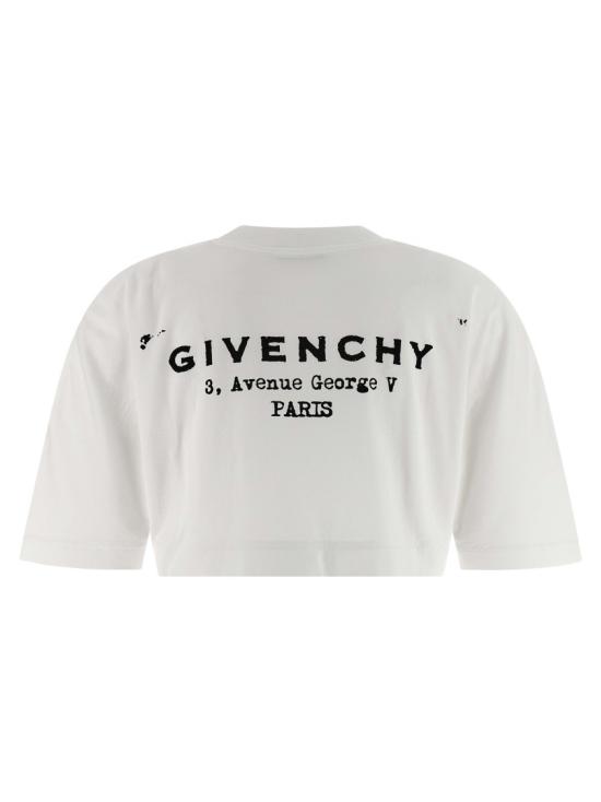 26FW 지방시 로고 크롭 티셔츠 BW70FKP75N100 White - GIVENCHY