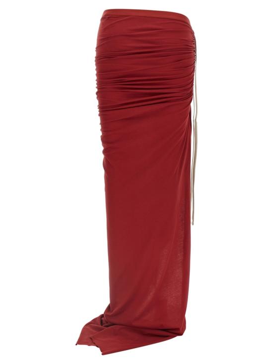 26SS 릭 오웬스 롱 스커트 MU01F8H0289AHD46E Red - RICK OWENS
