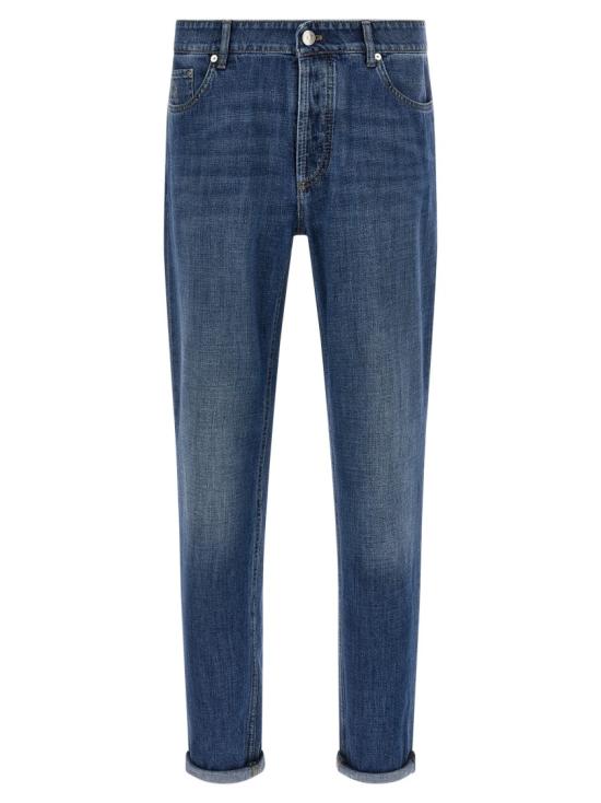 26SS 브루넬로 쿠치넬리 데님 트레디셔널 핏 파이브 포켓 트라우저 M0Z37D3210C1471 Green