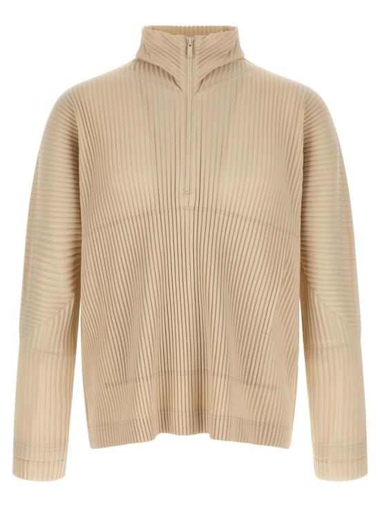 26SS 옴므 플리세 이세이 미야케 집업 니트 HP66JK03242 Neutrals