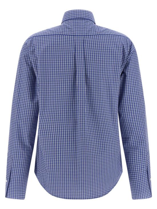 26SS 미우미우 스몰 로고 체크 셔츠 MK1842SOOO142KF0013 Blue - MIU MIU