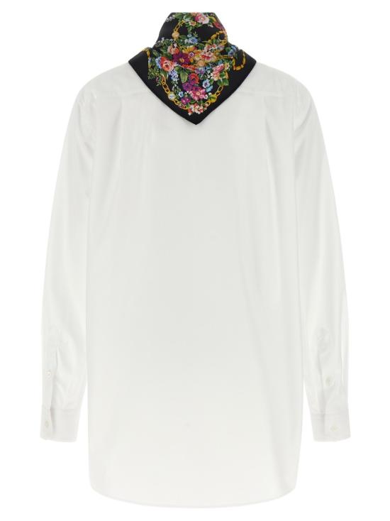 26SS 돌체앤가바나 실크 스카프 포플린 셔츠 F5U17TGDDOXW0800 White - DOLCE & GABBANA