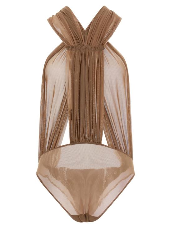 26SS 릭 오웬스 바디수트 티셔츠 RO01F6150TUS44 Brown - RICK OWENS