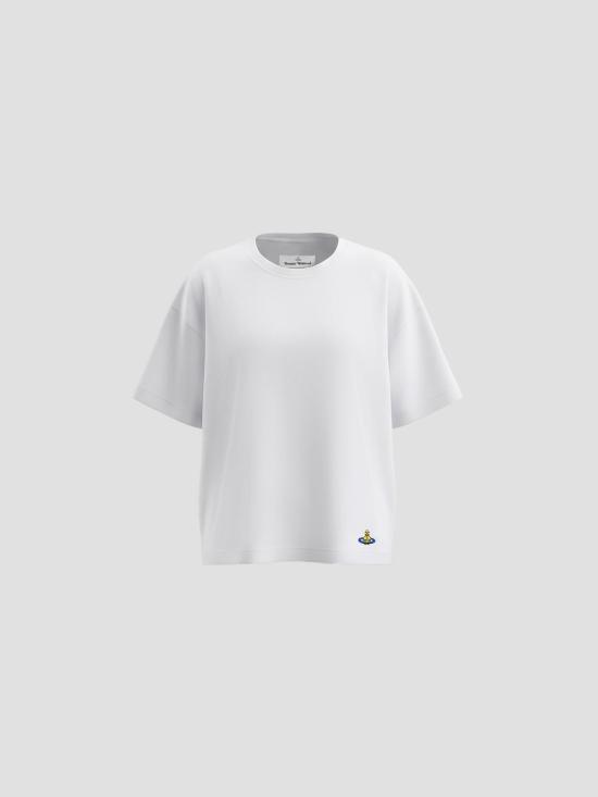 26SS 비비안웨스트우드 반팔 티셔츠 3G01004QJ001M A401 WHITE