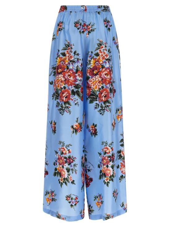 26SS 돌체앤가바나 플라워 부케 프린트 와이드 트윌 트라우저 FTDIVTIS11IHC5ZO Blue - DOLCE & GABBANA