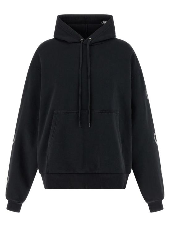 26SS 발렌시아가 커시브 오버사이즈 후드티셔츠 858143TTVM86552 Black