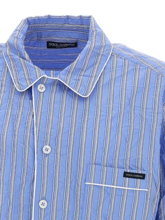 26SS 돌체앤가바나 크링클 스트라이프 패브릭 배니티 셔츠 G5IF1TFBMFSS8053 Blue - DOLCE & GABBANA