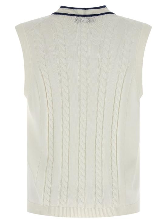 26SS 브루넬로 쿠치넬리 케이블 니트 베스트 M28707917TCGE43 White - BRUNELLO CUCINELLI