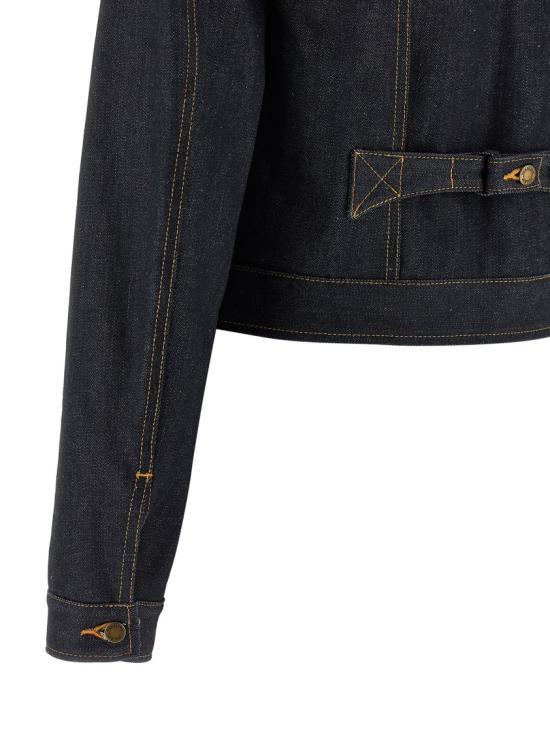 26SS 톰브라운 셀비지 데님 슈렁큰 재킷 FBC948UF1101415 Black - THOM BROWNE