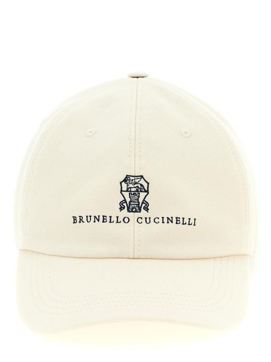 26SS 브루넬로 쿠치넬리 로고 자수 베이스볼 캡 M252D9850CIY08 White