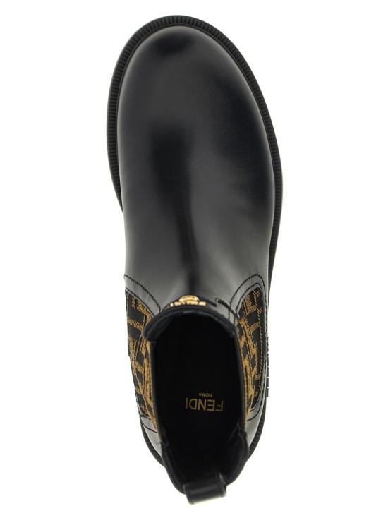 26SS 펜디 필로 레더 FF 패브릭 바이커 부츠 8T8576A379F1TOG Black - FENDI