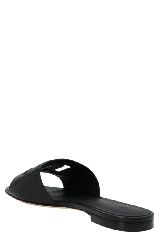 26SS 돌체앤가바나 DG 로고 카프스킨 슬리퍼 CQ0436AY32980999 Black - DOLCE & GABBANA