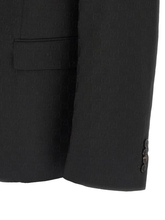 26SS 구찌 싱글 브레스트 GG 울 재킷 864110ZAUP11000 Black - GUCCI