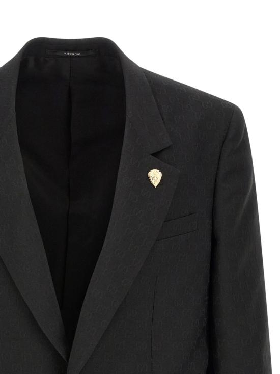 26SS 구찌 싱글 브레스트 GG 울 재킷 864110ZAUP11000 Black - GUCCI