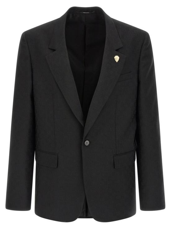 26SS 구찌 싱글 브레스트 GG 울 재킷 864110ZAUP11000 Black