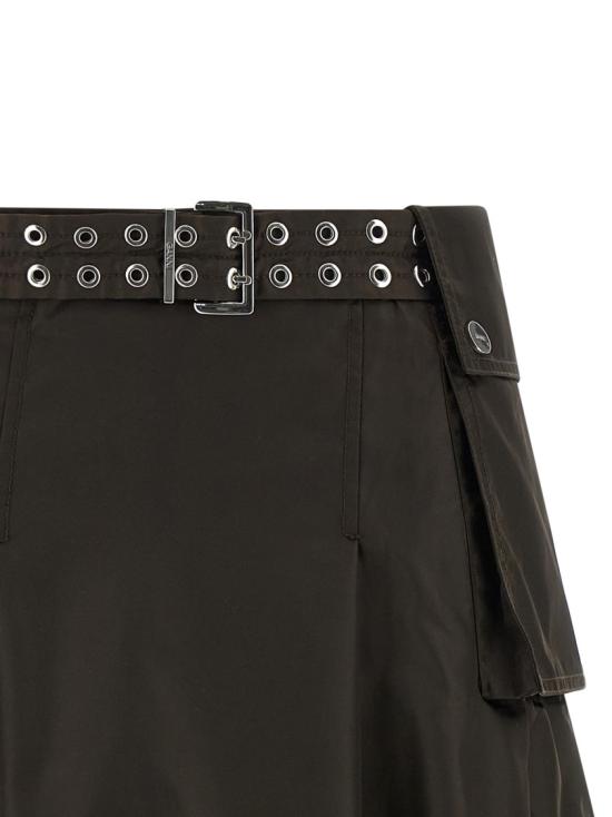 26SS 가니 듀체스 나일론 플리츠 스커트 A1090054ZWX Black - GANNI