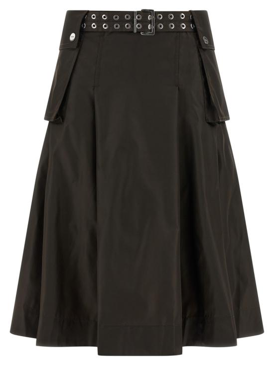 26SS 가니 듀체스 나일론 플리츠 스커트 A1090054ZWX Black