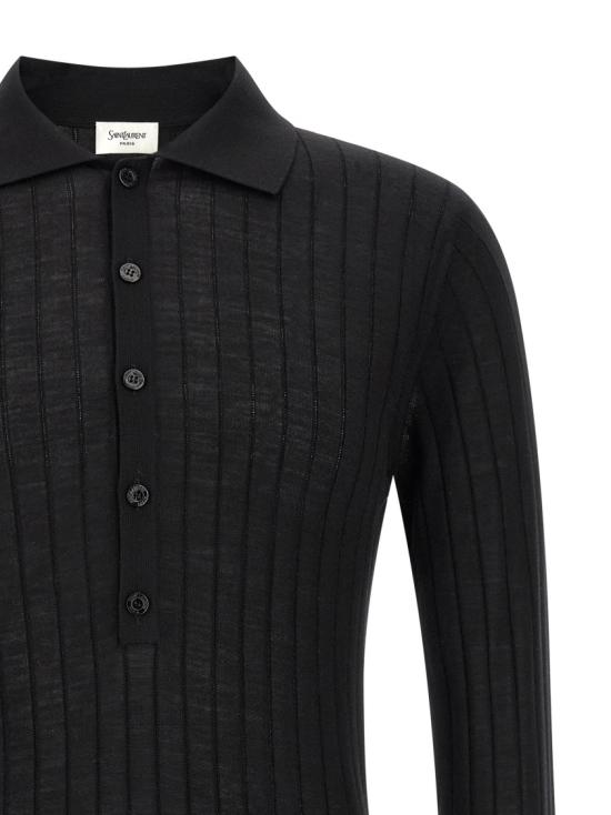 26SS 생로랑 폴로 티셔츠 861749Y77JC1000 Black - SAINT LAURENT