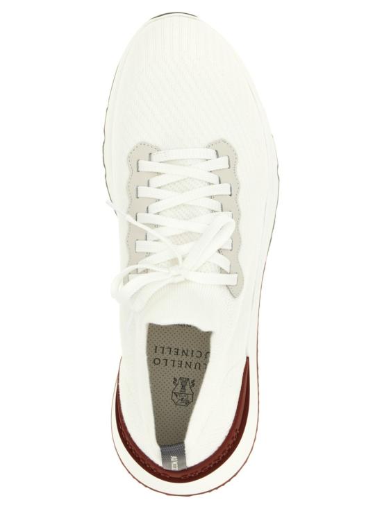 26SS 브루넬로 쿠치넬리 코튼 니트 세미 폴리쉬드 카프스킨 러너 MZUPMBO252CJ987 White - BRUNELLO CUCINELLI