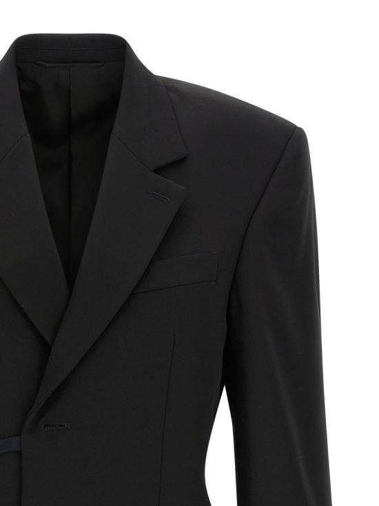 26SS 발렌시아가 랩 테일러드 재킷 857365TNT391000 Black - BALENCIAGA