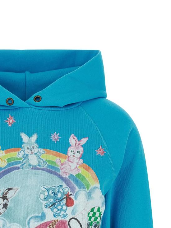 26SS 겐조 후드 티셔츠 FG52HO2004MQ68 Blue - KENZO