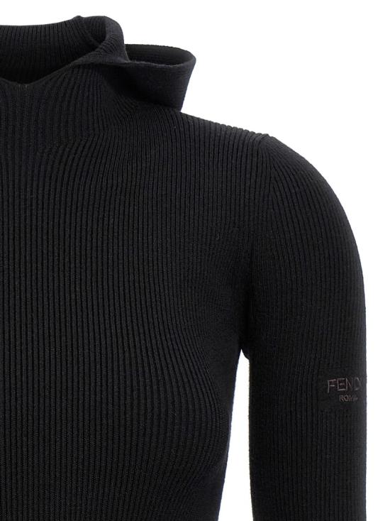 25FW 펜디 로고 후드 드레스 FZDC60ASJKF0GME Black - FENDI