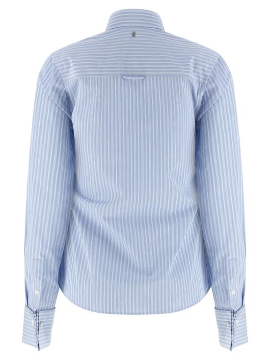 26SS 아미 코튼 롱 슬리브 러플 어드저스티드 셔츠 캐시미어 FSH821CO02194844 Blue - AMI