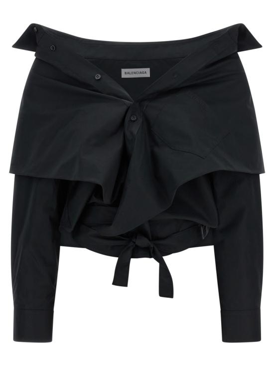 26SS 발렌시아가 긴팔 티셔츠 872123TUM201000 Black