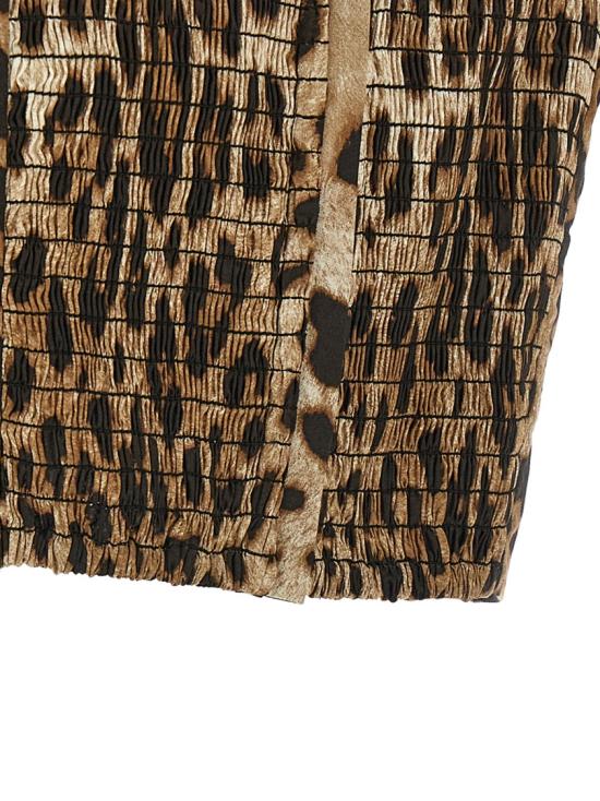 26SS 돌체앤가바나 레오파드 프린트 포플린 탑 F74H5THS5E3HY13M Brown - DOLCE & GABBANA