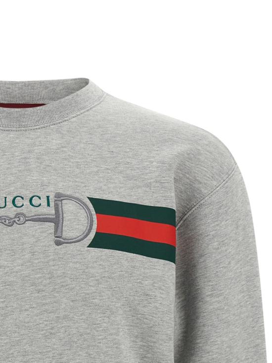 26SS 구찌 프린트 디테일 코튼 저지 스웨트셔츠 848737XJHOK1056 Grey - GUCCI