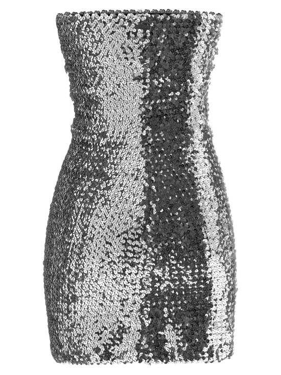 26SS 구찌 자수 시퀸 엘라스틱 드레스 860518ZZZAA1700 Grey - GUCCI