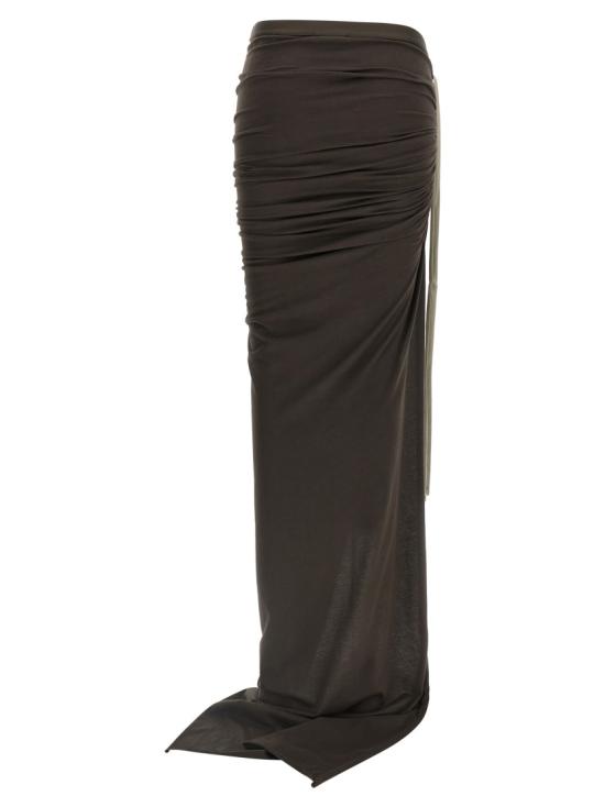 26SS 릭 오웬스 롱 스커트 MU01F8H0289AHD256 Black - RICK OWENS