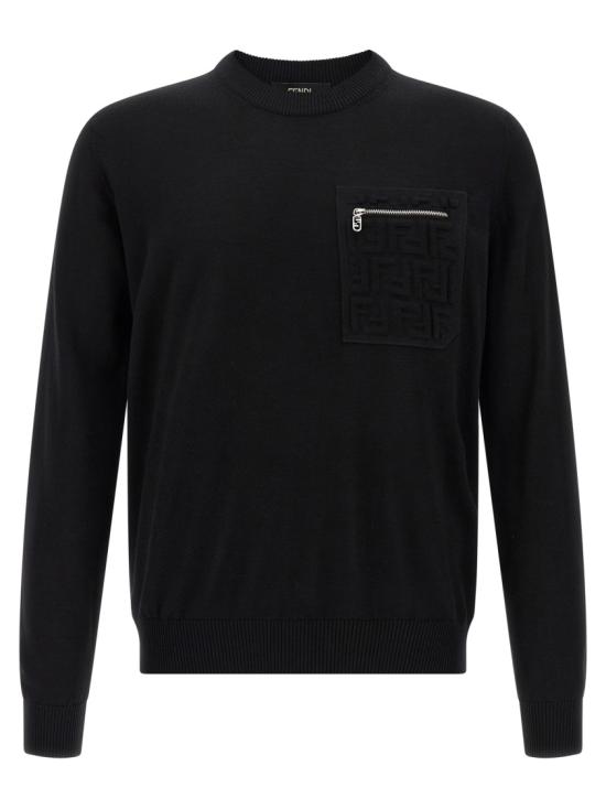 26FW 펜디 울 풀오버 스웨터 FZE035ATMOF0QA1 Black