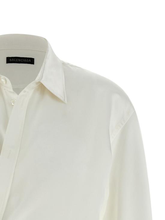 26SS 발렌시아가 바이오테크 실크 새틴 랩 셔츠 857842TTN149002 Grey - BALENCIAGA