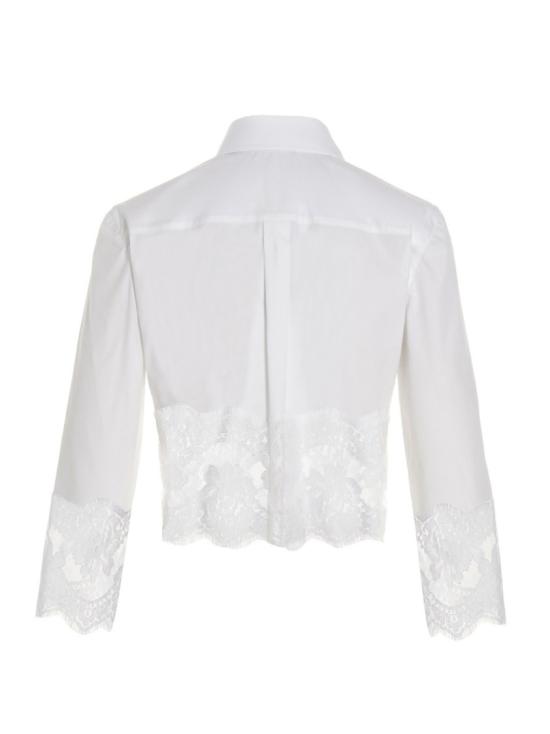 26SS 돌체앤가바나 레이스 인서트 크롭 포플린 셔츠 F5Q65TFUEEEW0800 White - DOLCE & GABBANA