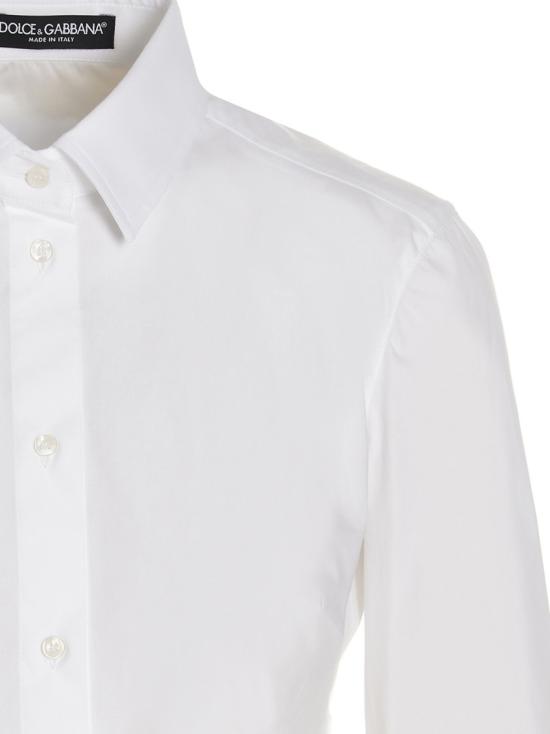 26SS 돌체앤가바나 레이스 인서트 크롭 포플린 셔츠 F5Q65TFUEEEW0800 White - DOLCE & GABBANA