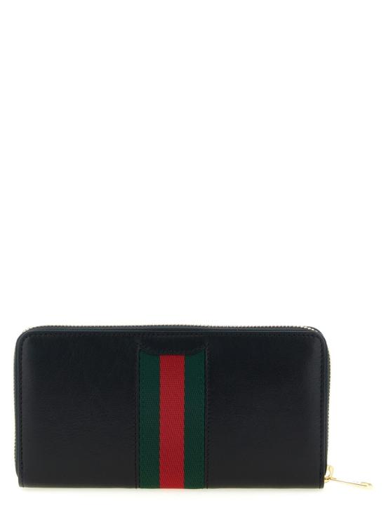26SS 구찌 홀스빗 웹 집 어라운드 월렛 867124AAGOQ1057 Black - GUCCI