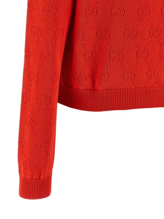 26SS 구찌 GG 포인텔 코튼 실크 가디건 856202XKFCO5741 Red - GUCCI