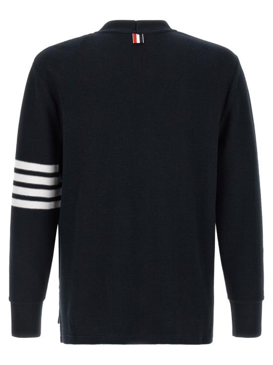 26SS 톰브라운 텍스처드 피케 4바 가디건 MJT554AJ0248415 Black - THOM BROWNE