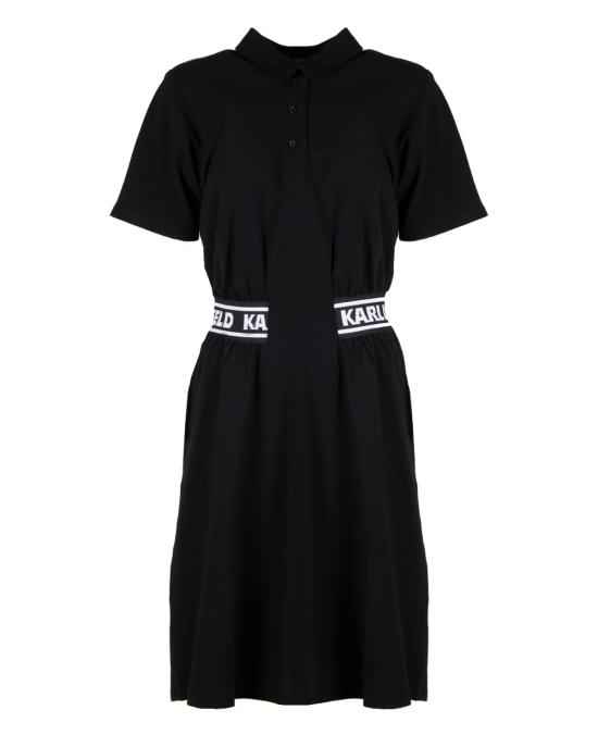  칼라거펠트 미디 원피스 231W1351 999 Black NERO